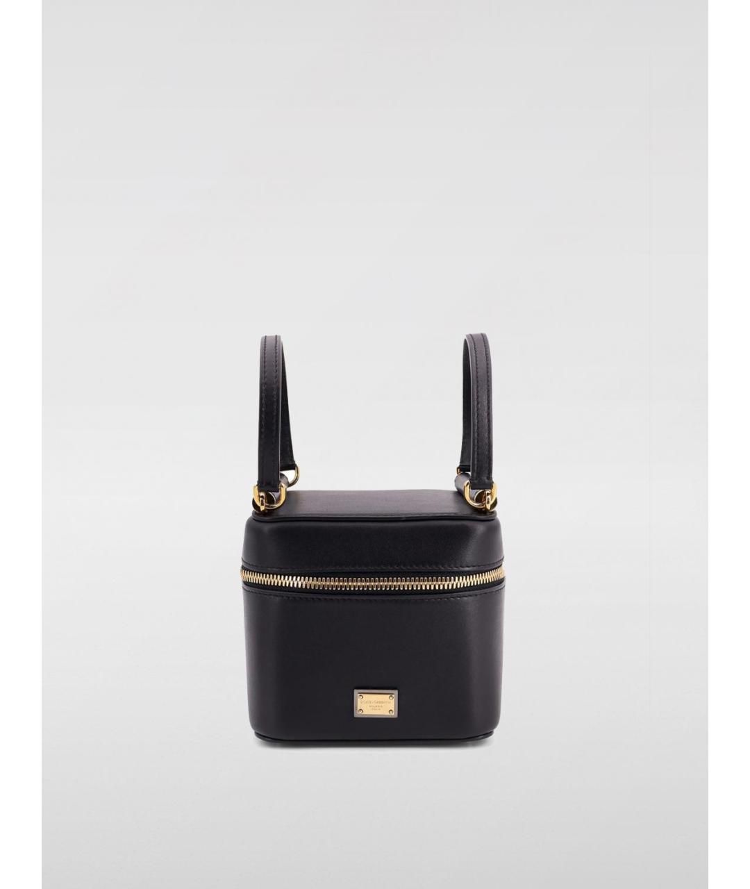 DOLCE&GABBANA Черная кожаная сумка с короткими ручками, фото 5