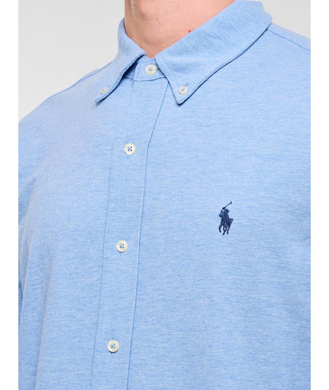 POLO RALPH LAUREN Голубая хлопковая кэжуал рубашка, фото 5