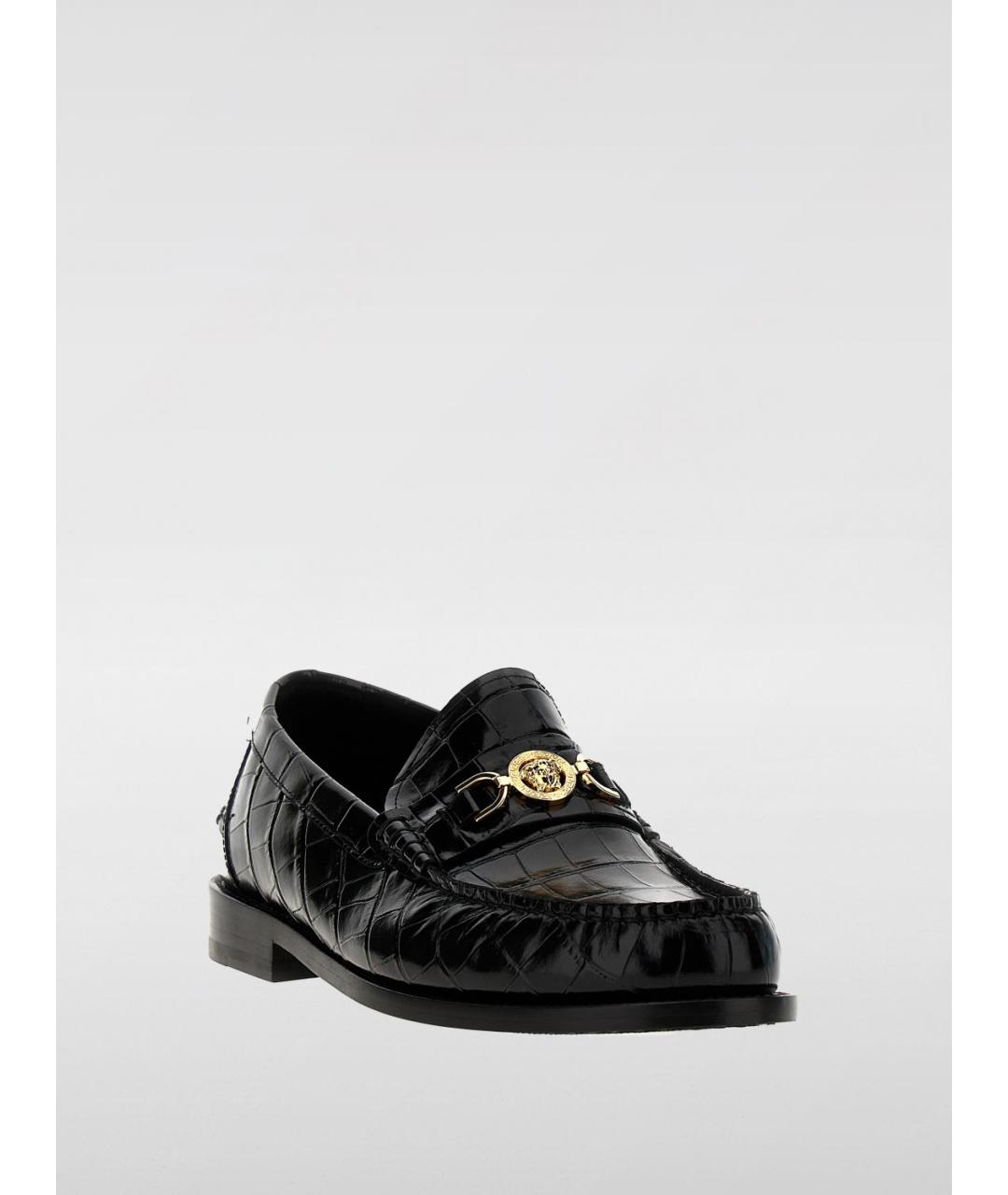 VERSACE Черные лоферы из лакированной кожи, фото 2