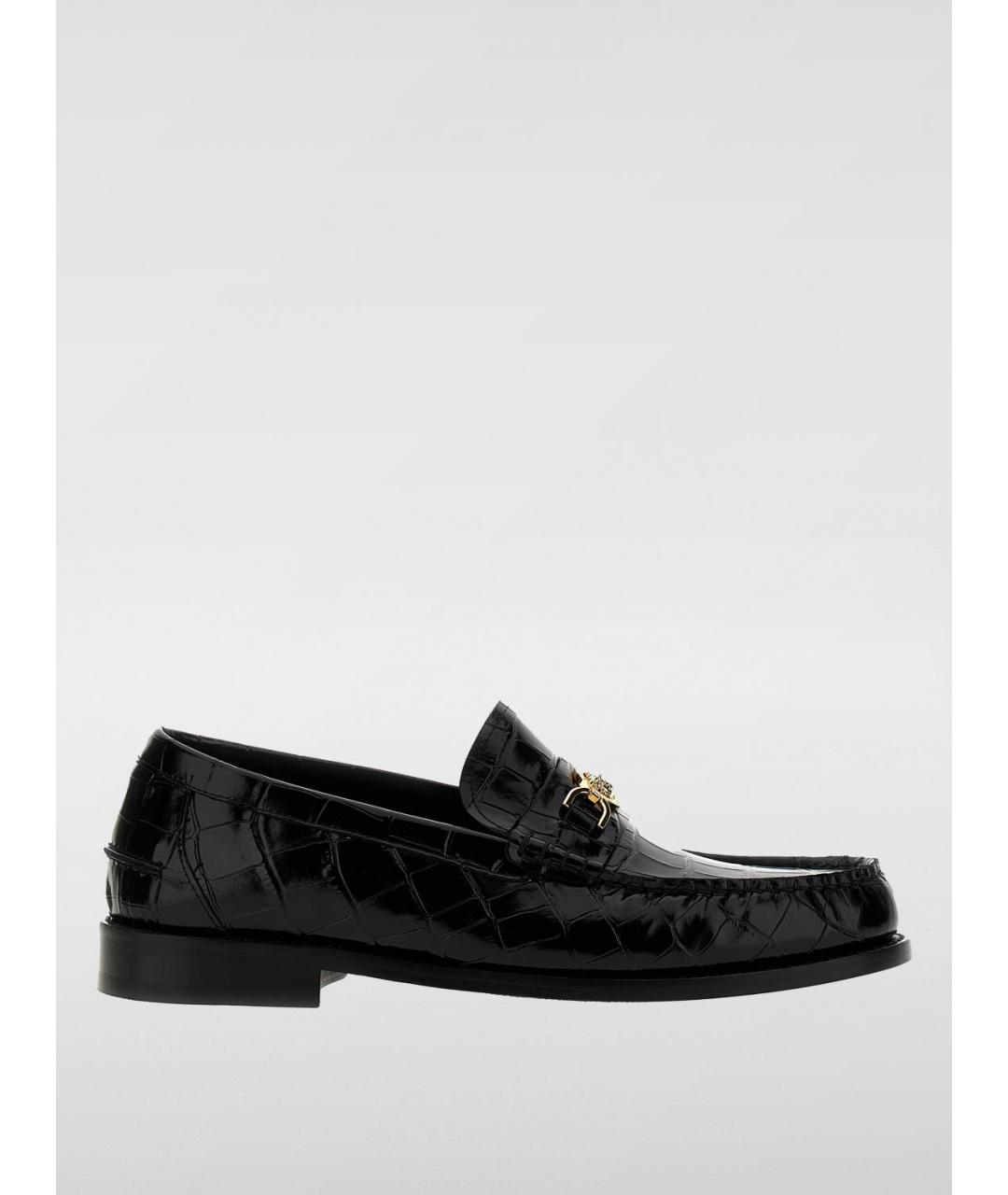 VERSACE Черные лоферы из лакированной кожи, фото 5