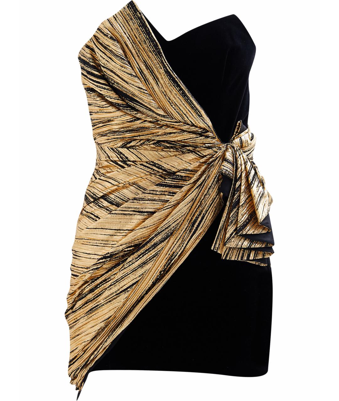 ALEXANDRE VAUTHIER Золотое бархатное коктейльное платье, фото 1