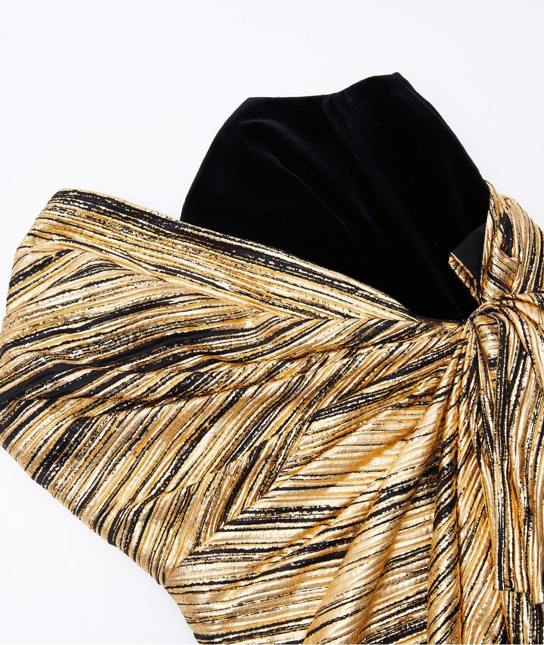 ALEXANDRE VAUTHIER Золотое бархатное коктейльное платье, фото 4