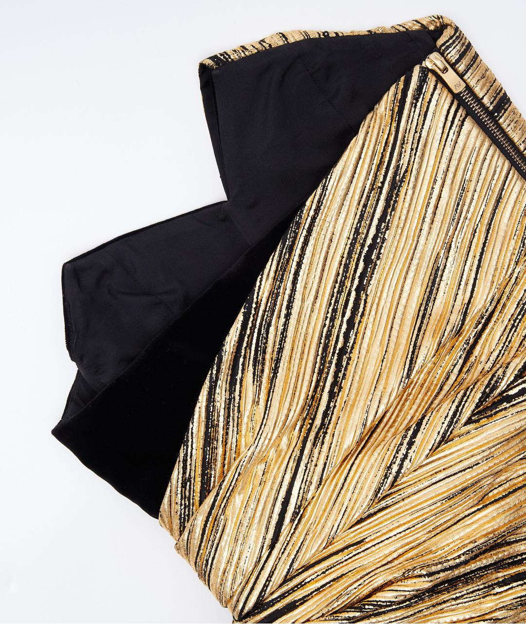 ALEXANDRE VAUTHIER Золотое бархатное коктейльное платье, фото 5