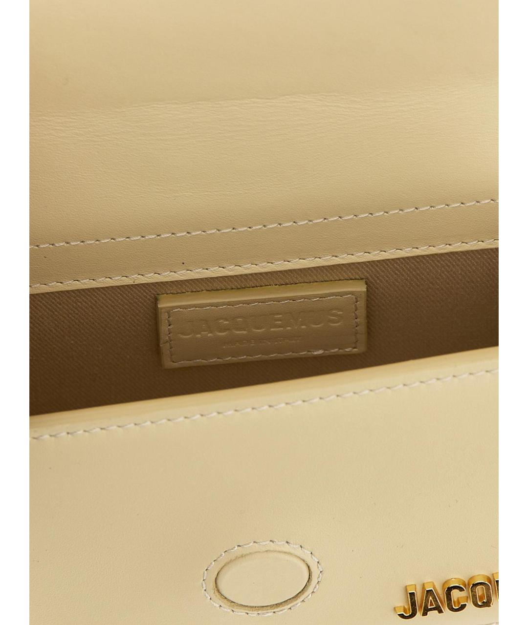 JACQUEMUS Желтая кожаная сумка с короткими ручками, фото 4