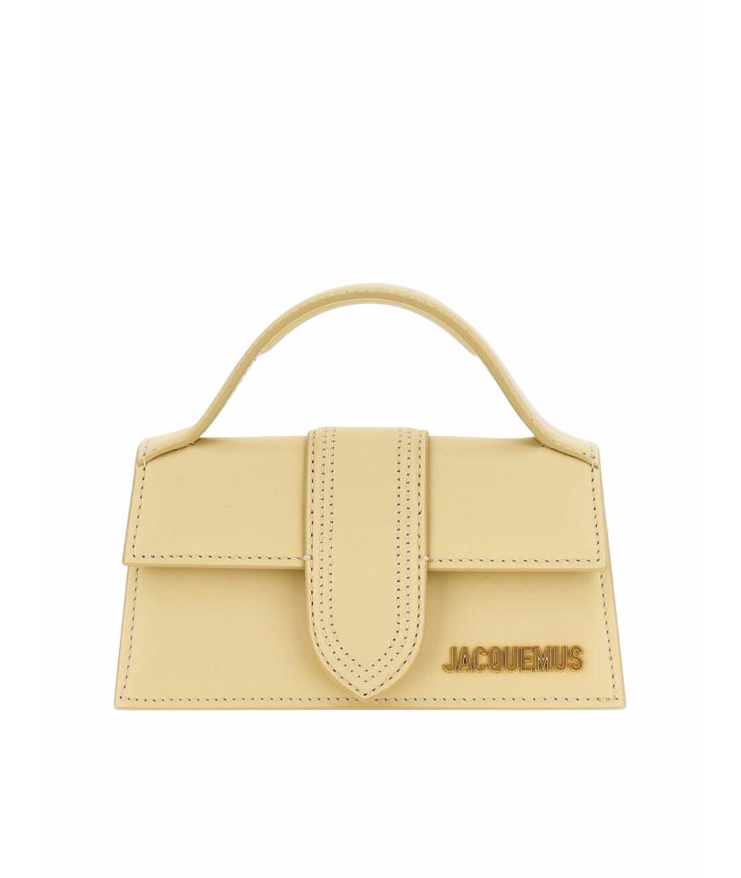 JACQUEMUS Желтая кожаная сумка с короткими ручками, фото 1