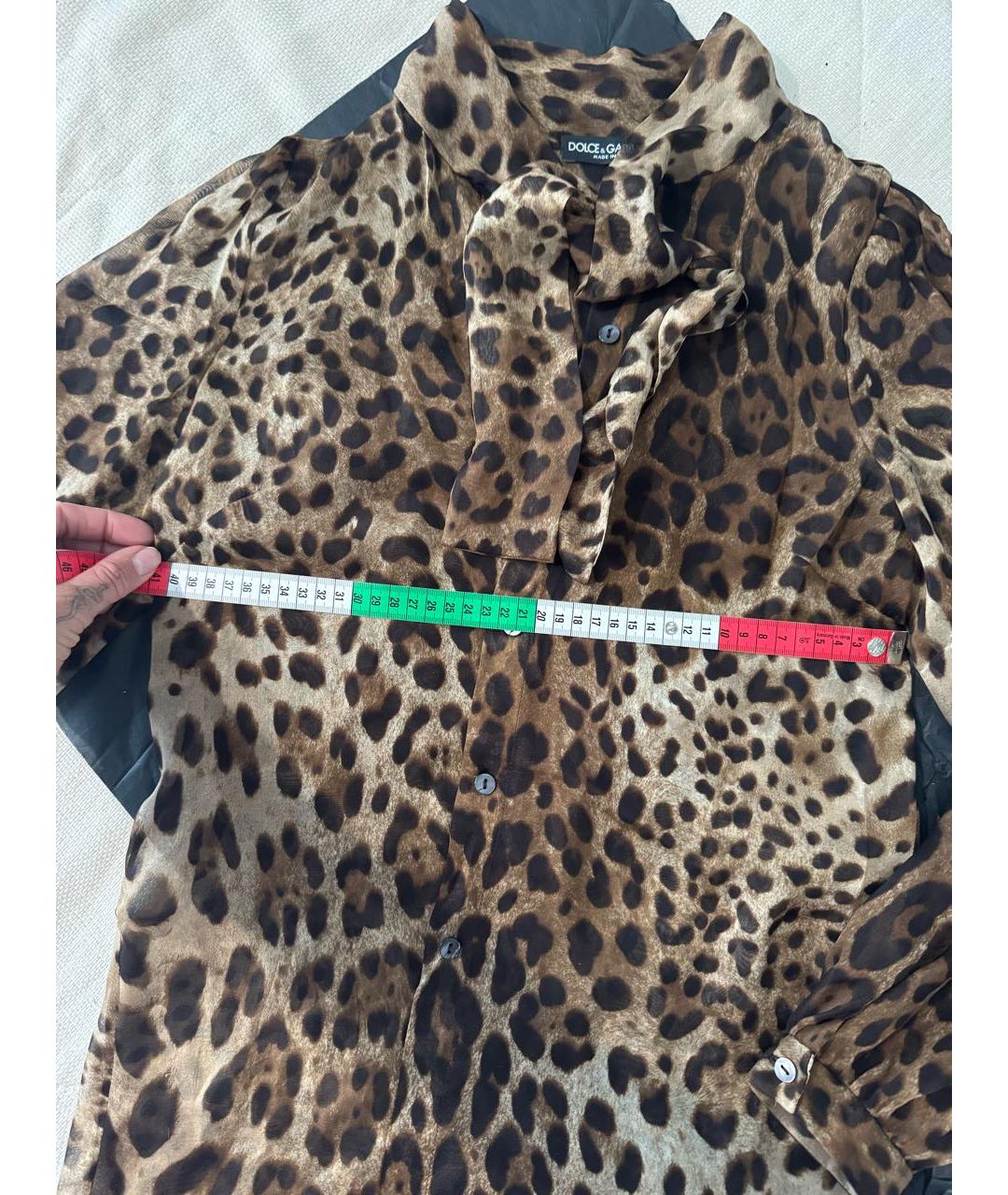 DOLCE&GABBANA Коричневая шифоновая блузы, фото 8