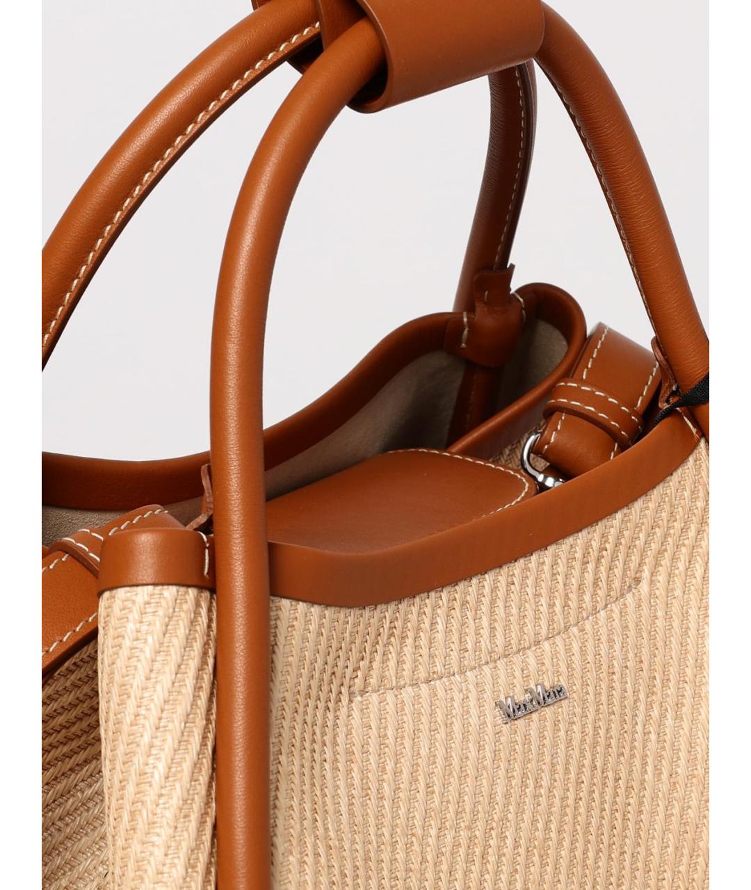 MAX MARA Бежевая пелетеная сумка тоут, фото 4