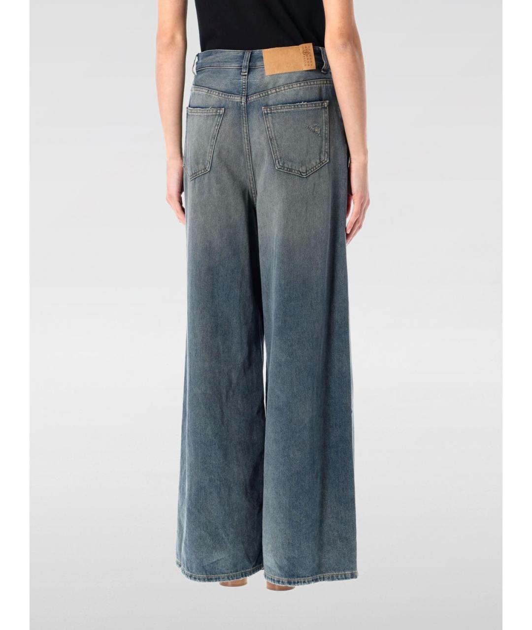 MAISON MARGIELA Синие хлопковые прямые джинсы, фото 3