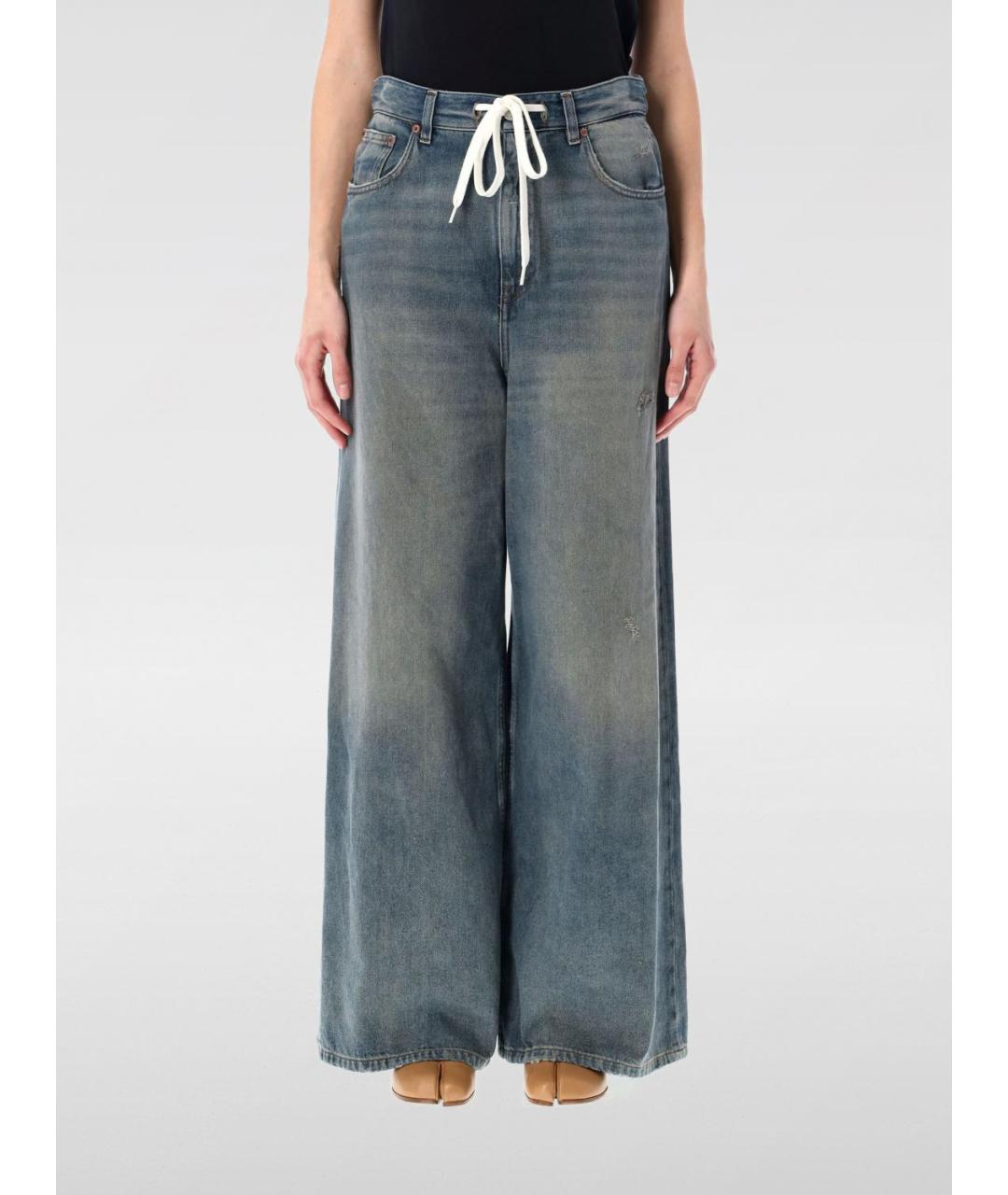 MAISON MARGIELA Синие хлопковые прямые джинсы, фото 2