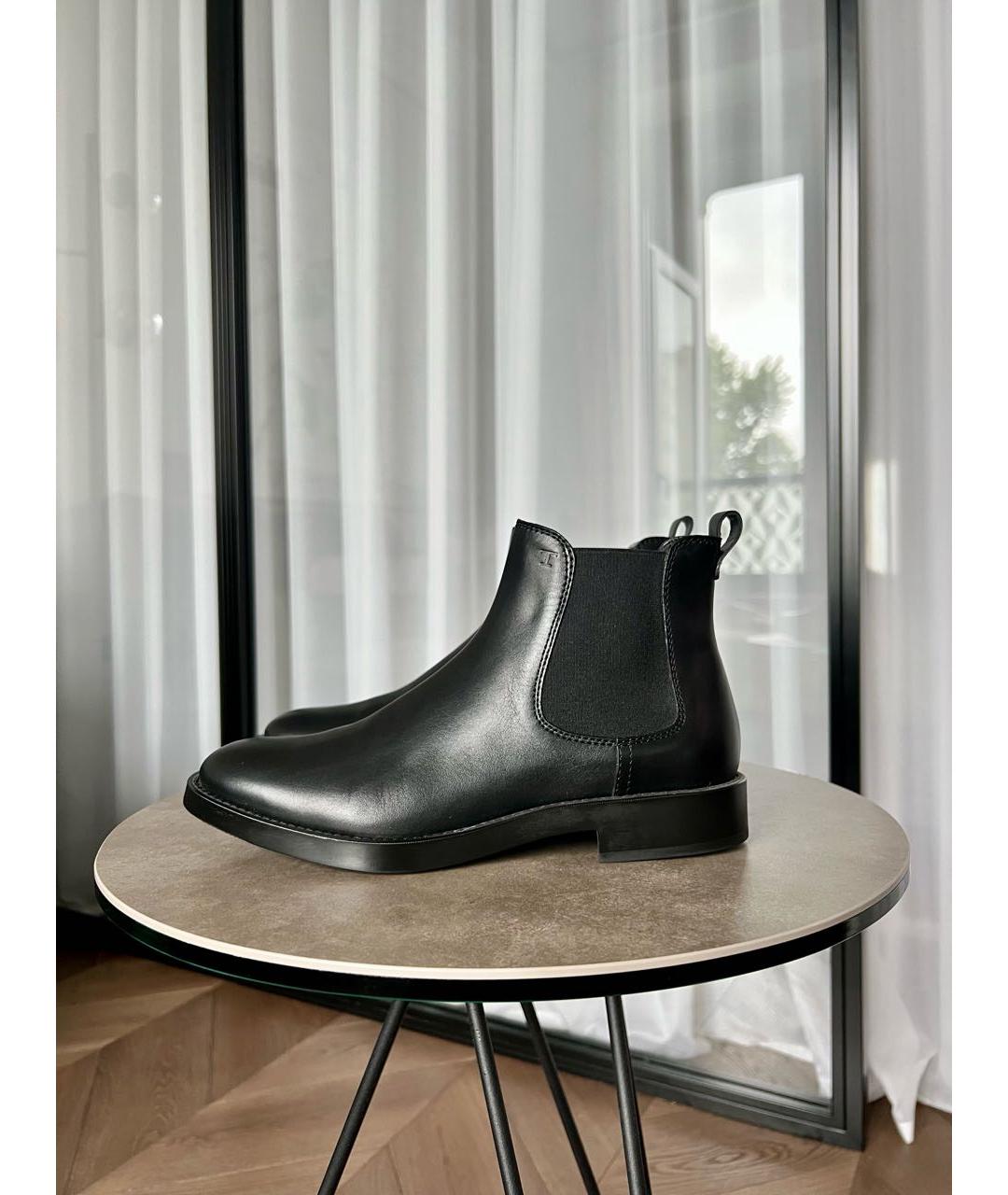 TOD'S Черные кожаные ботинки, фото 5