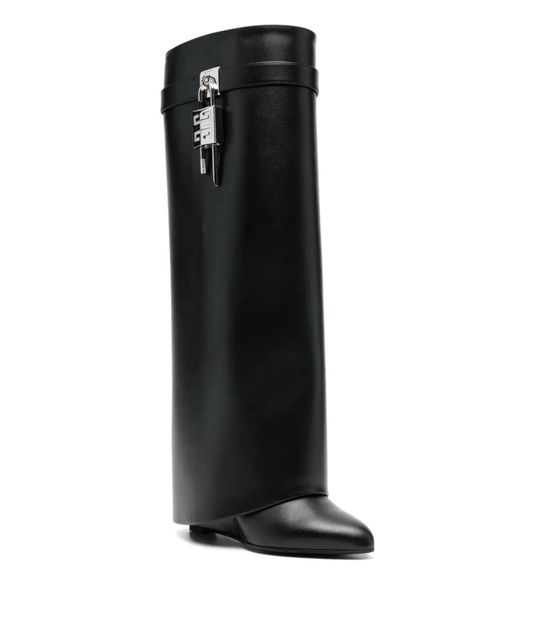 GIVENCHY Черные кожаные сапоги, фото 2