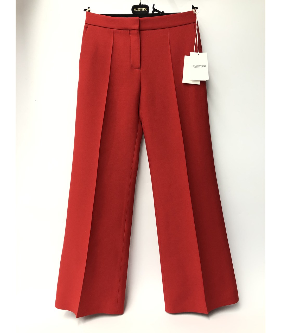 VALENTINO Красные шерстяные брюки широкие, фото 5