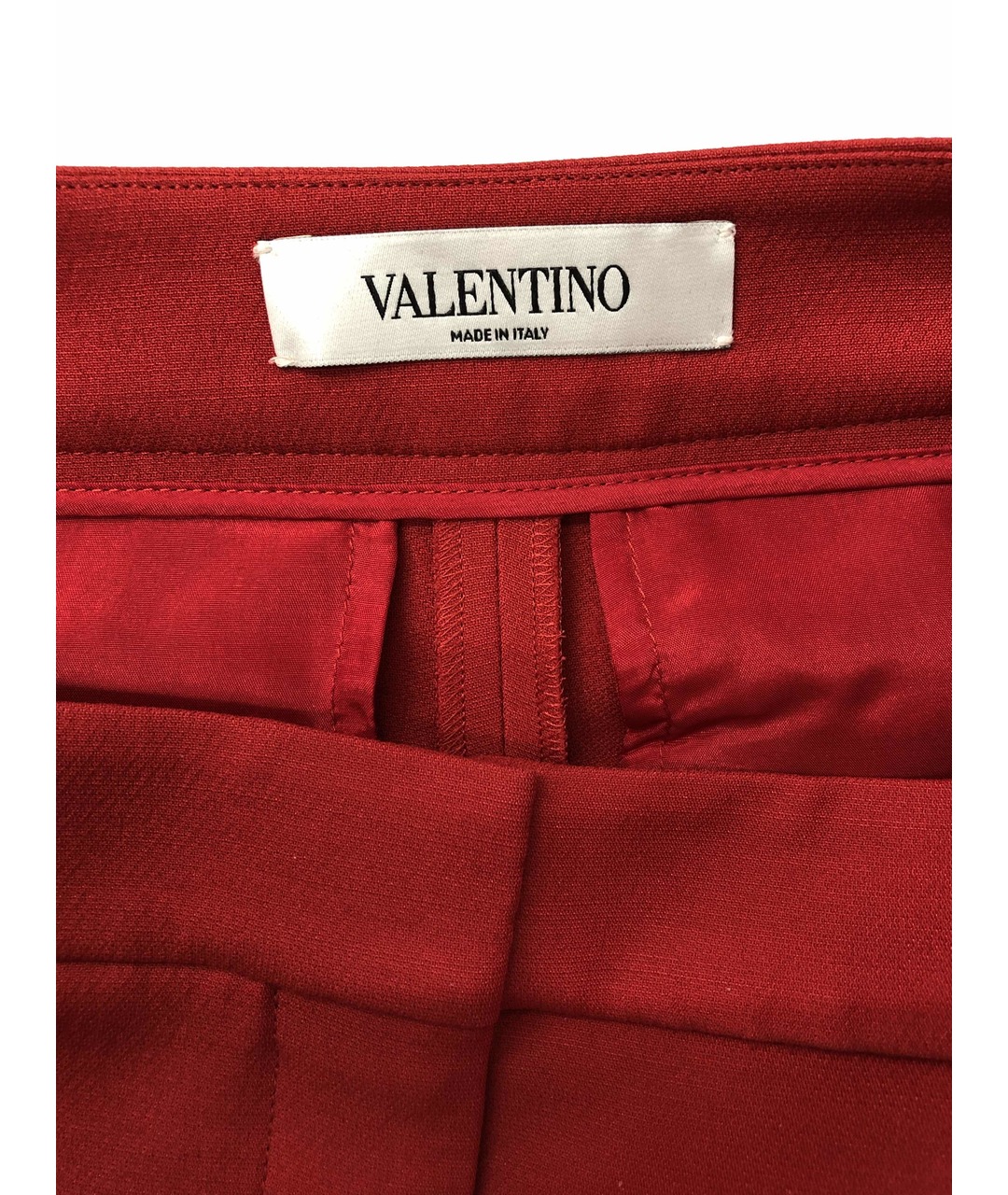 VALENTINO Красные шерстяные брюки широкие, фото 4