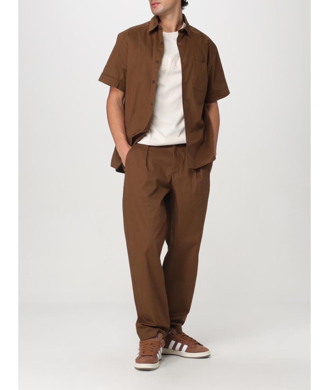 A.P.C. Коричневые хлопковые повседневные брюки, фото 3