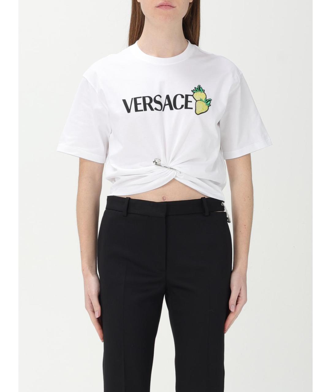 VERSACE Белая хлопковая футболка, фото 2