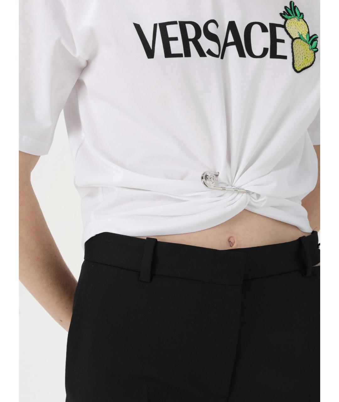 VERSACE Белая хлопковая футболка, фото 6