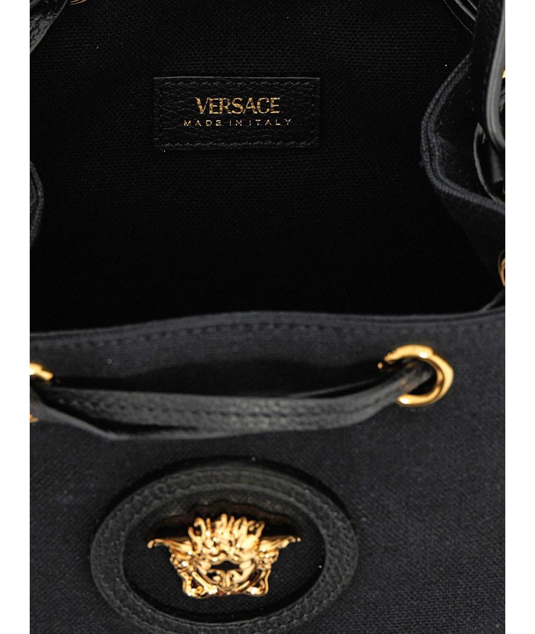 VERSACE Черная тканевая сумка тоут, фото 4