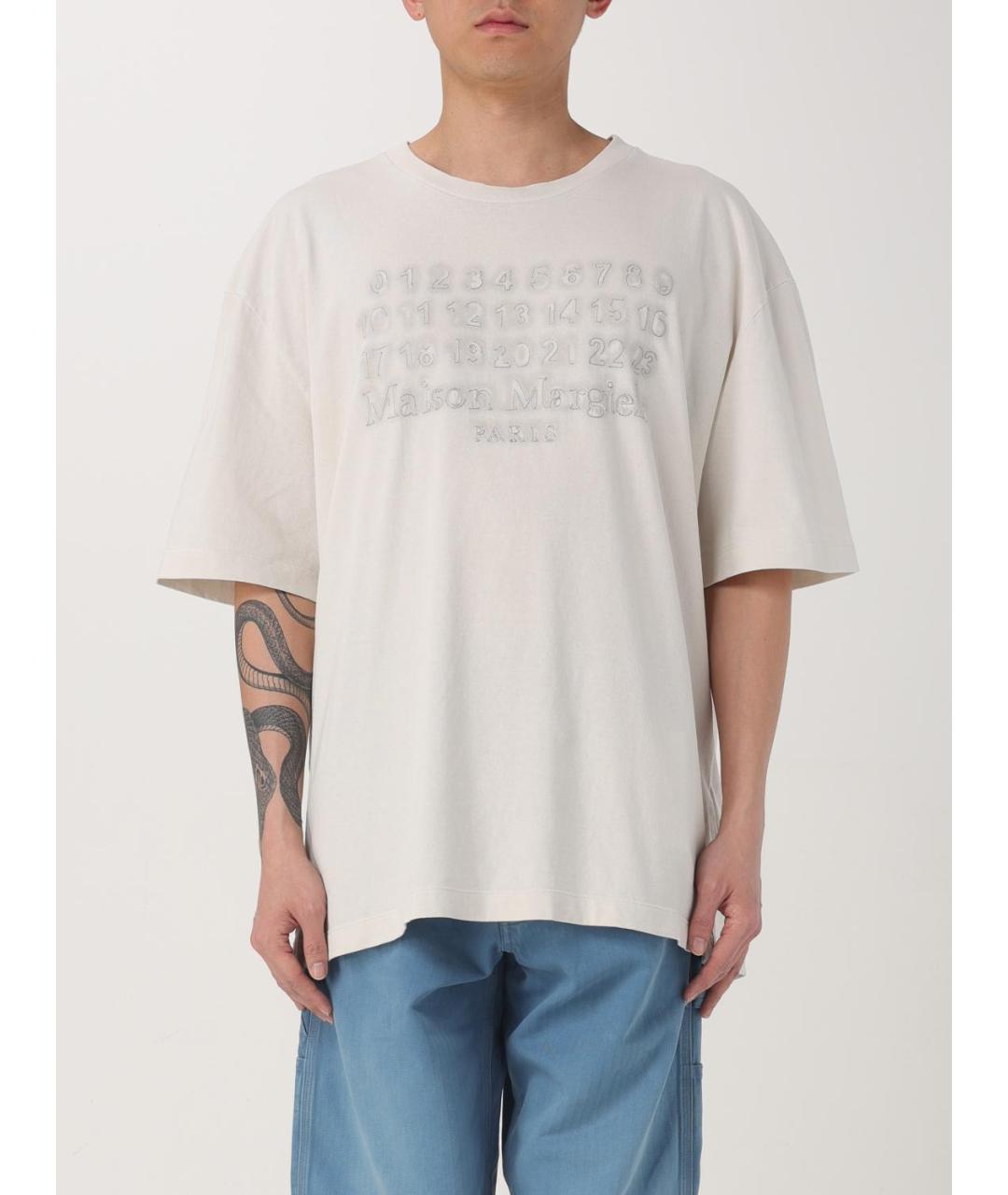 MAISON MARGIELA Белая хлопковая футболка, фото 2