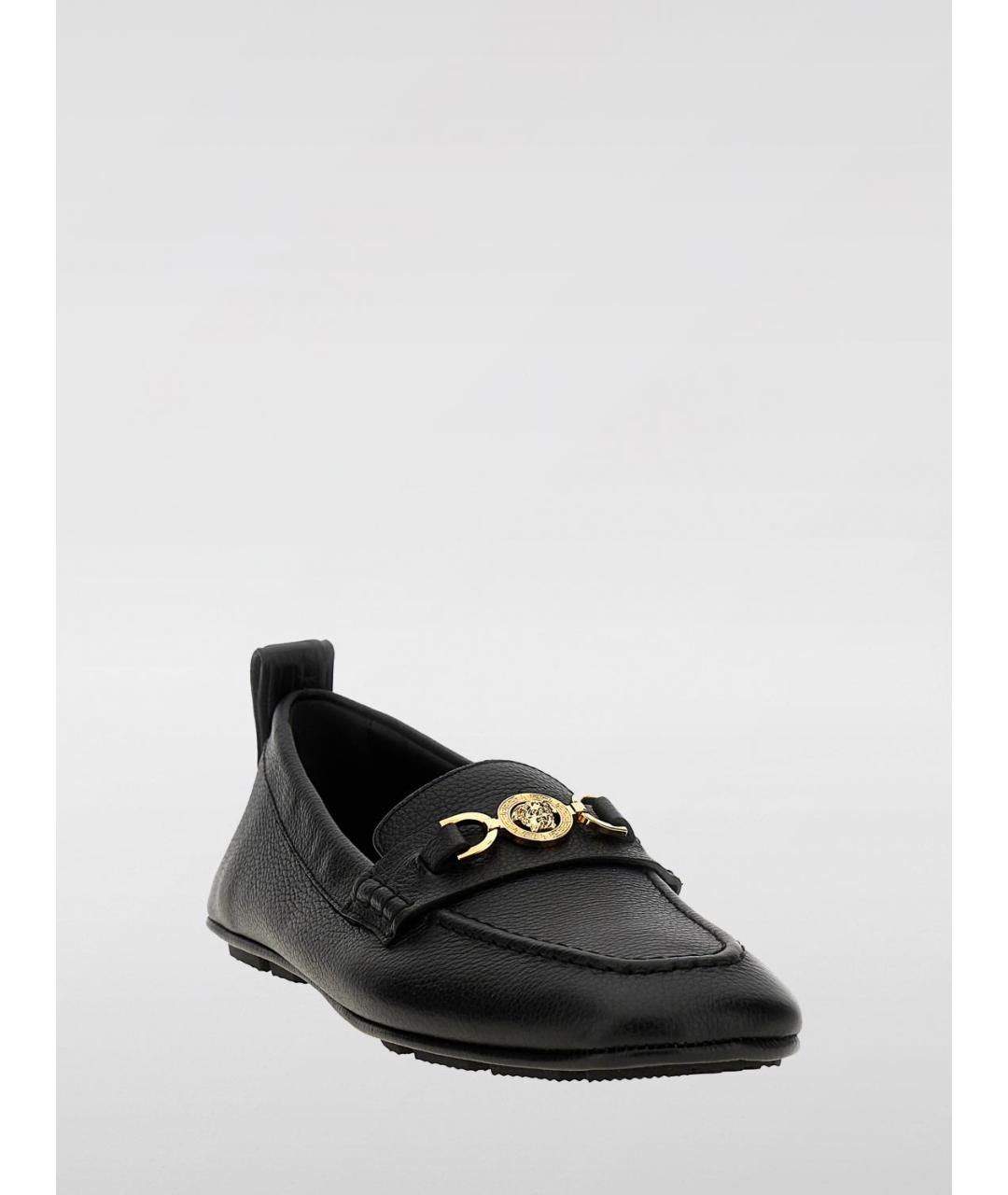 VERSACE Черные кожаные лоферы, фото 2