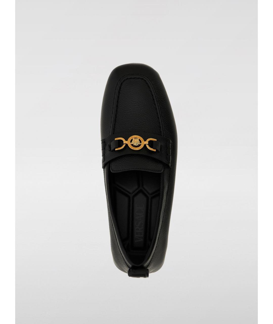 VERSACE Черные кожаные лоферы, фото 4