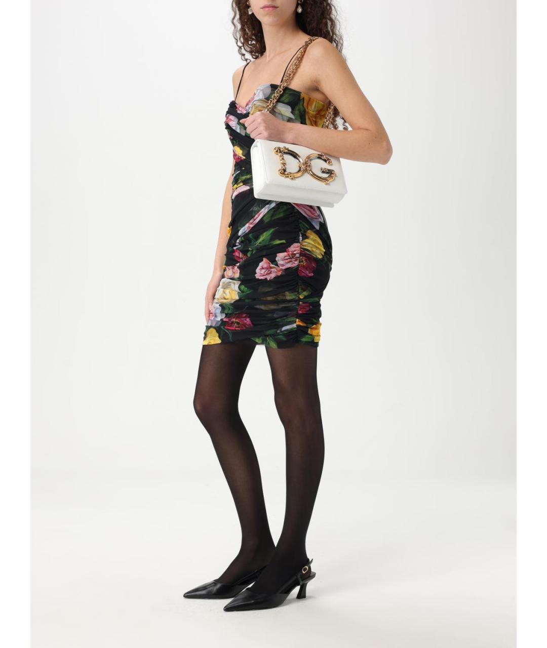 DOLCE&GABBANA Белая кожаная сумка через плечо, фото 2