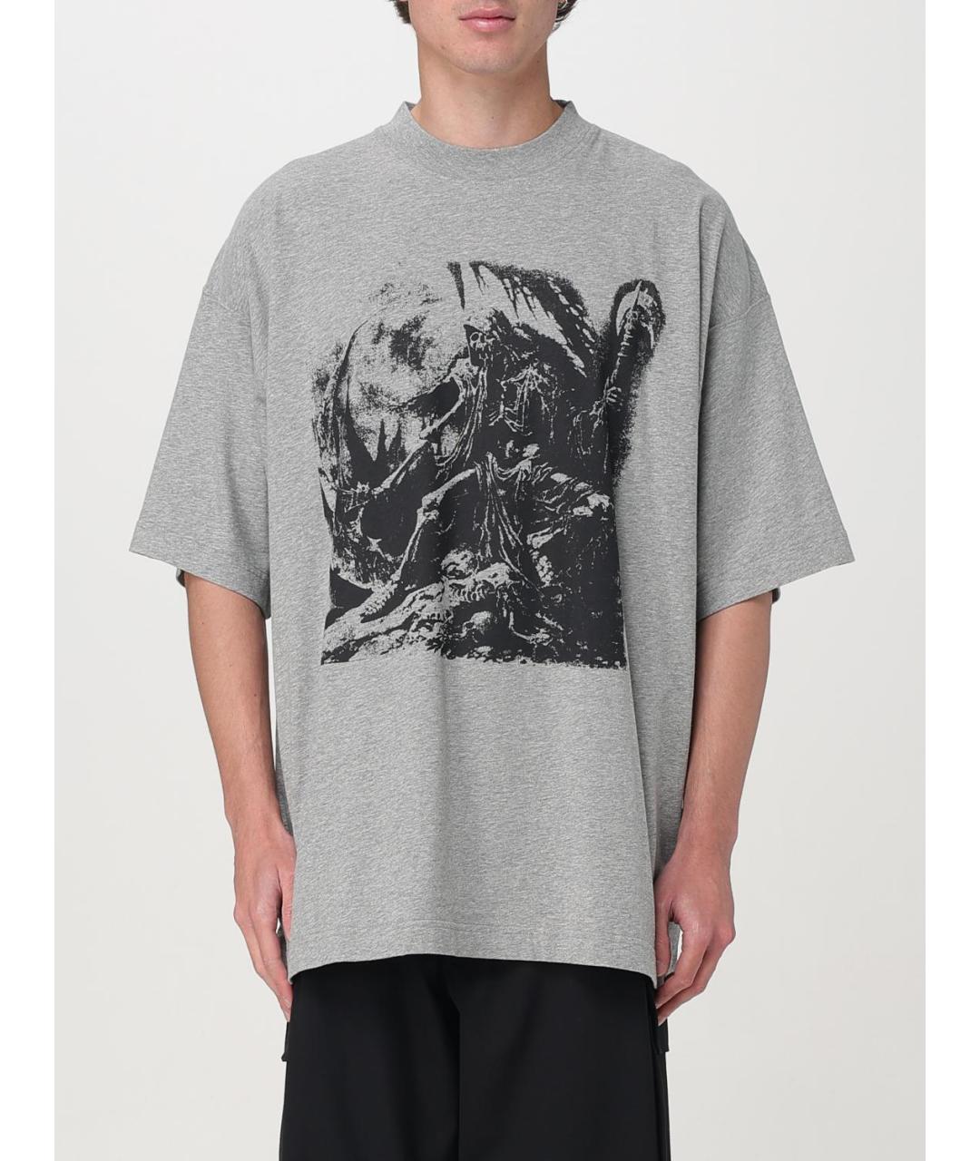 VETEMENTS Серая хлопковая футболка, фото 2