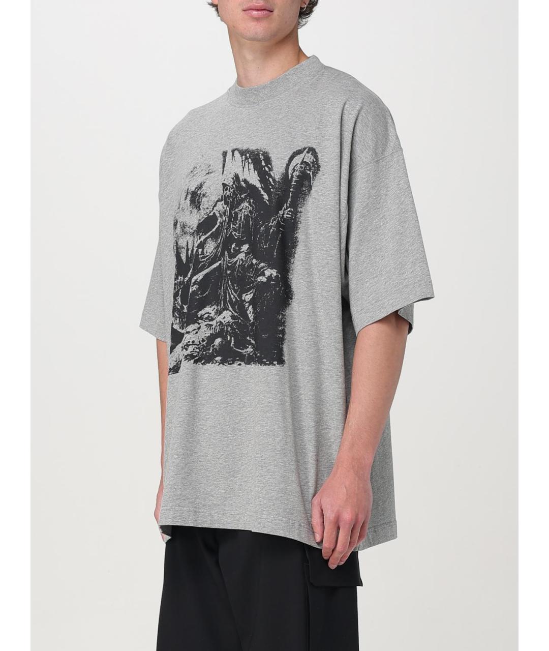 VETEMENTS Серая хлопковая футболка, фото 4