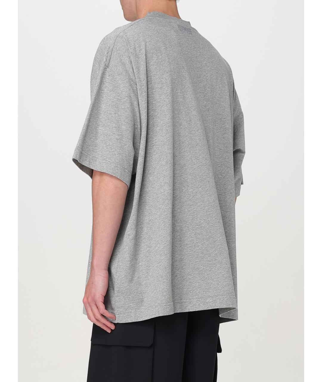 VETEMENTS Серая хлопковая футболка, фото 3
