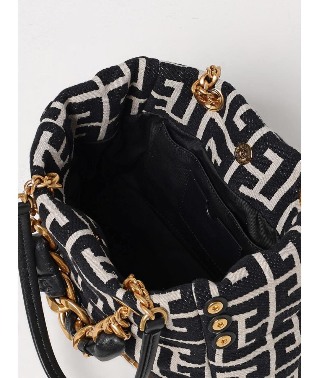BALMAIN Черная тканевая сумка тоут, фото 5