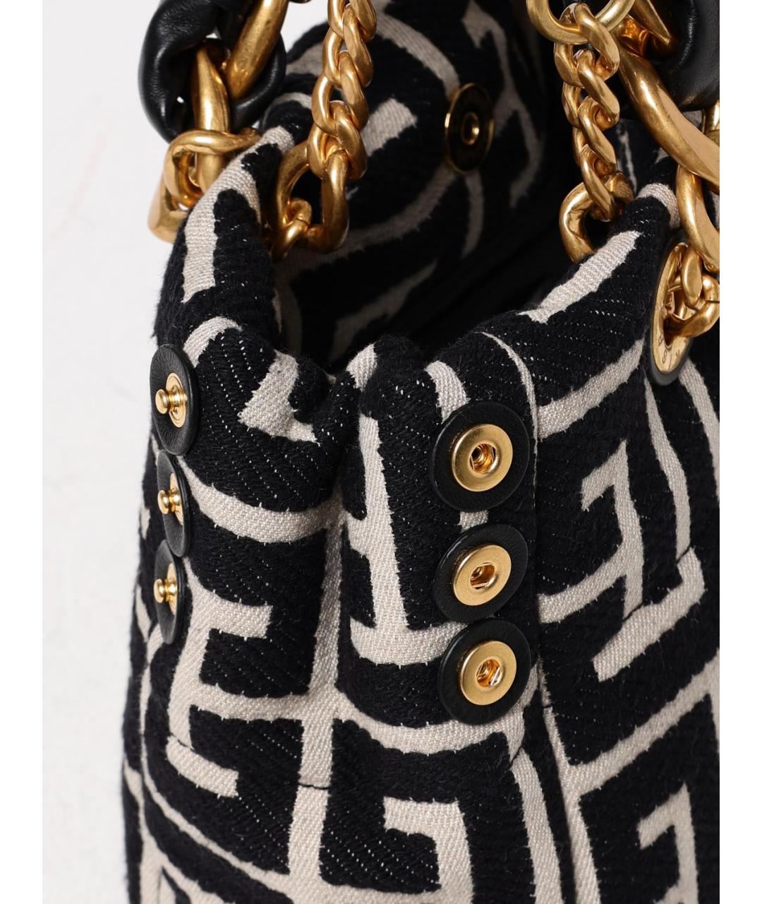 BALMAIN Черная тканевая сумка тоут, фото 4