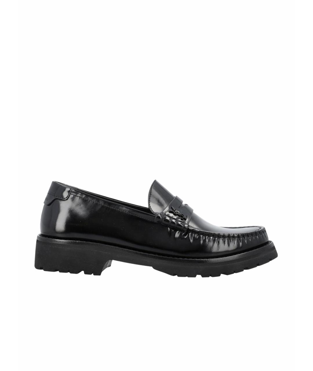 SAINT LAURENT Черные кожаные лоферы, фото 1