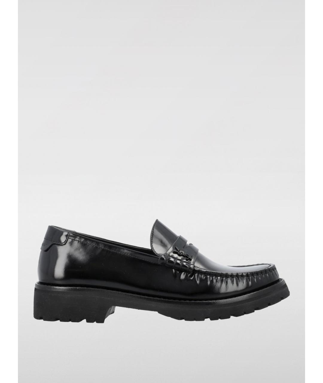 SAINT LAURENT Черные кожаные лоферы, фото 5