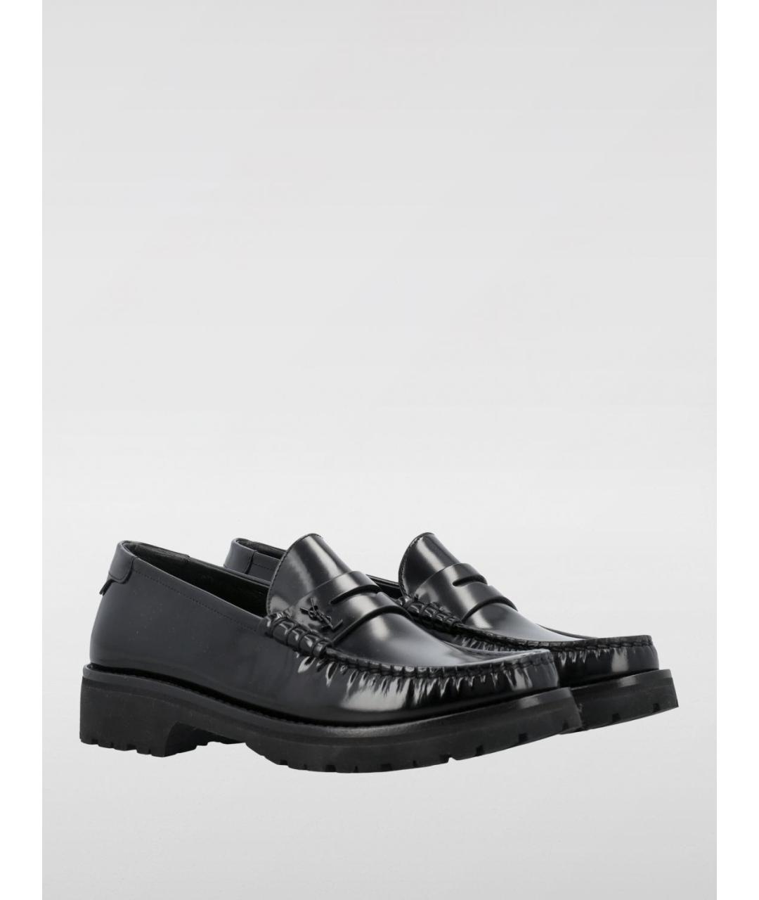 SAINT LAURENT Черные кожаные лоферы, фото 2