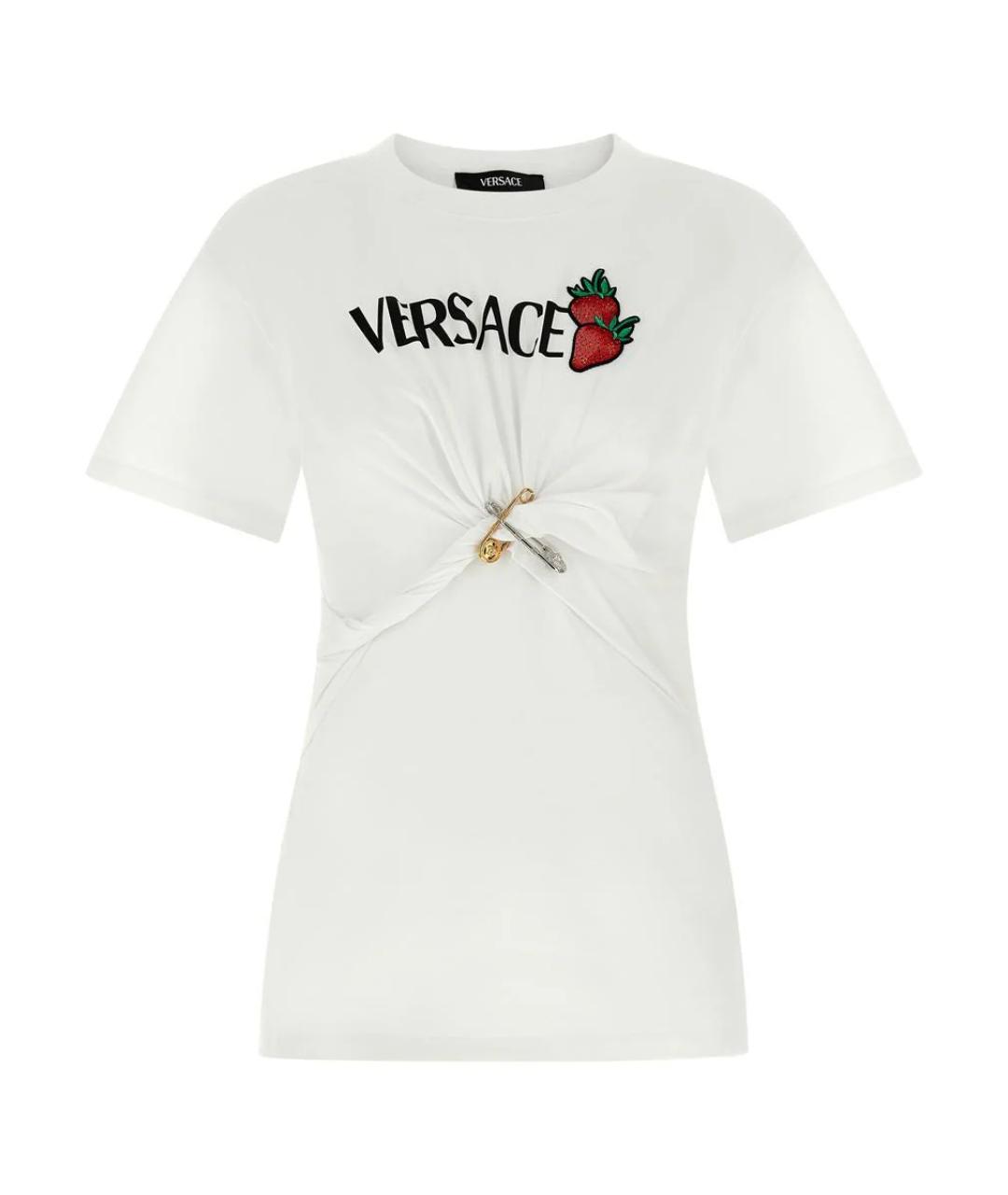 VERSACE Белая хлопковая футболка, фото 1