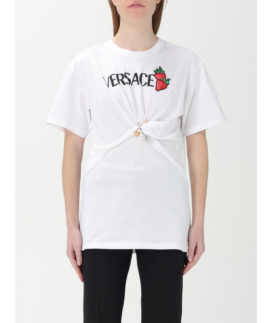 VERSACE Белая хлопковая футболка, фото 2