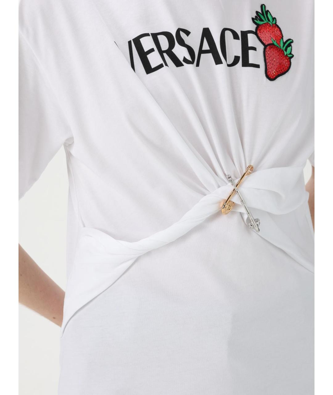 VERSACE Белая хлопковая футболка, фото 6
