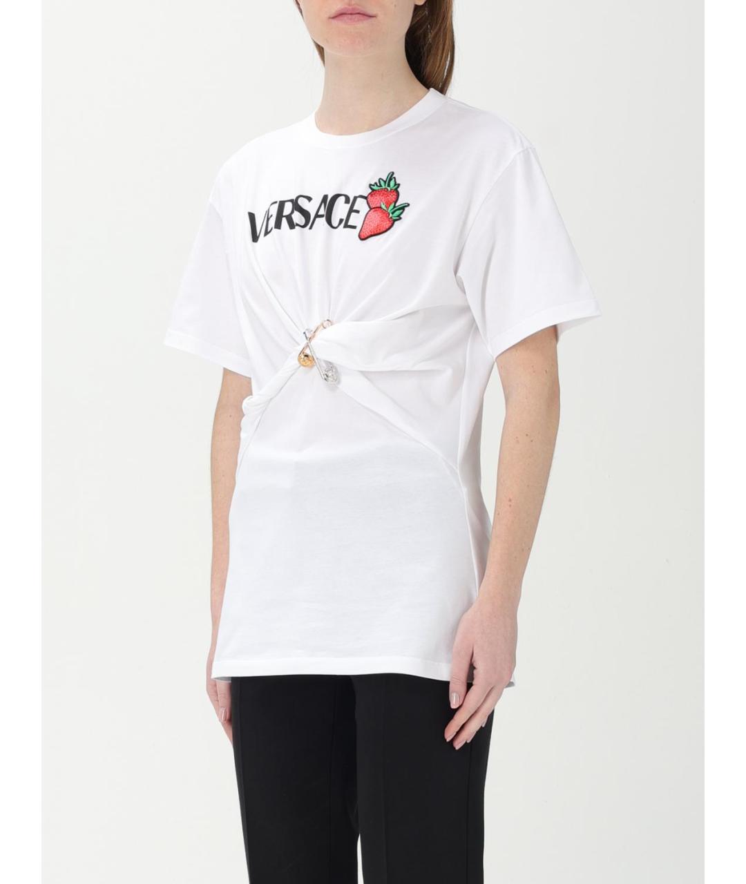 VERSACE Белая хлопковая футболка, фото 5