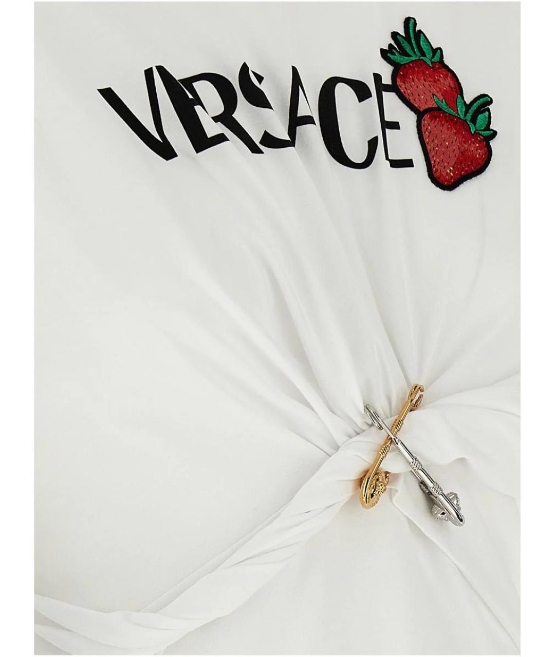 VERSACE Белая хлопковая футболка, фото 7