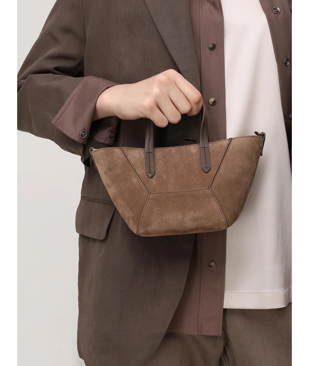 BRUNELLO CUCINELLI Коричневая сумка тоут, фото 6