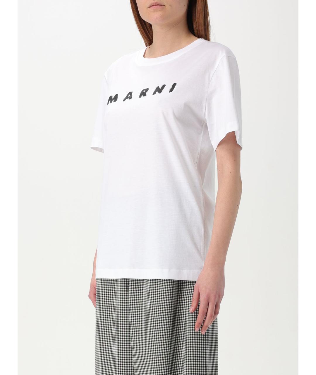MARNI Белая хлопковая футболка, фото 5