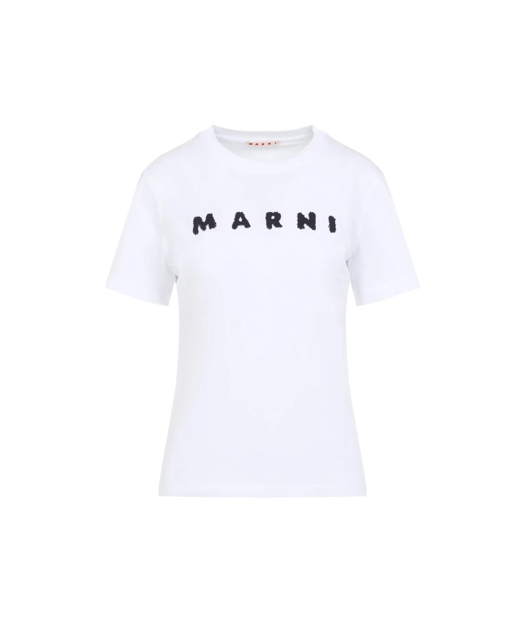 MARNI Белая хлопковая футболка, фото 1