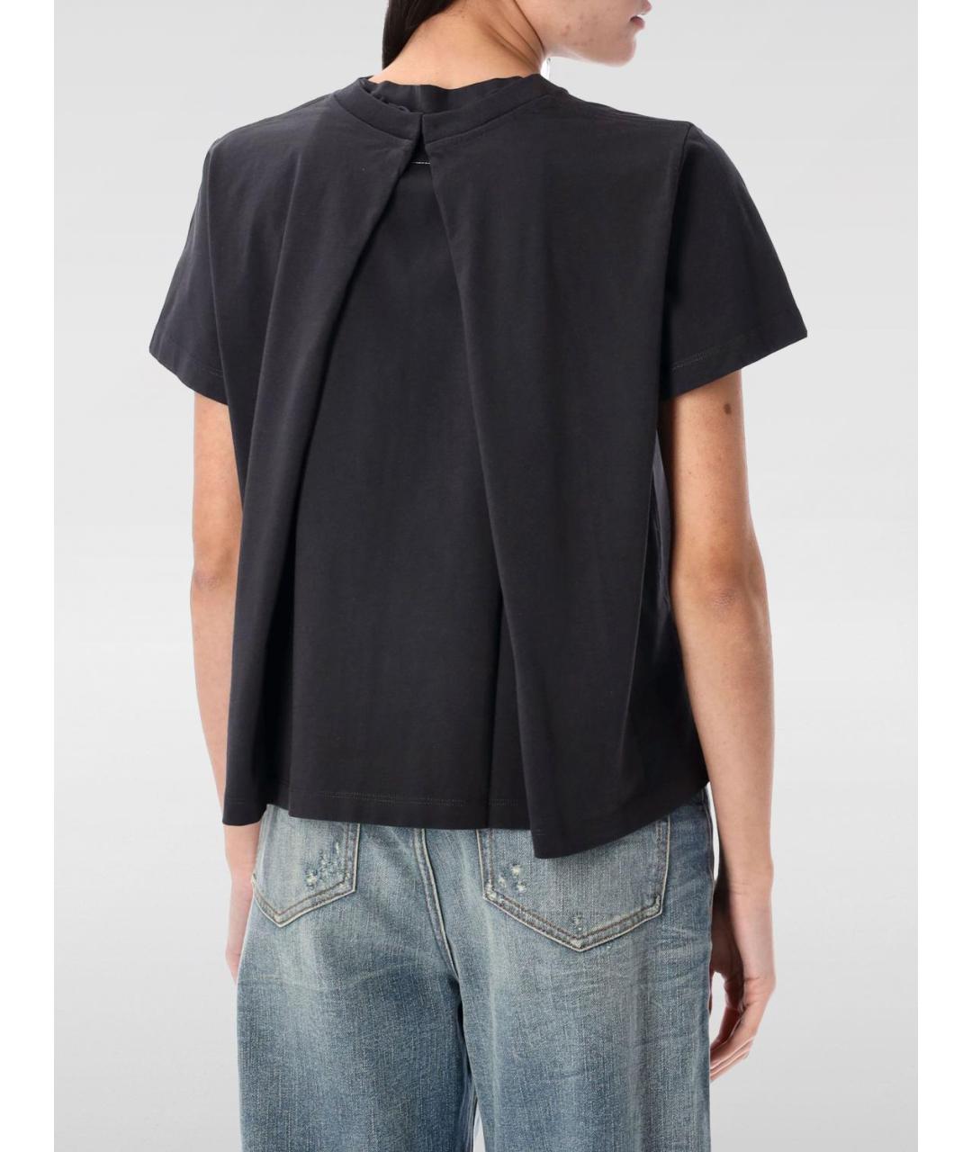 MM6 MAISON MARGIELA Черная хлопковая футболка, фото 3