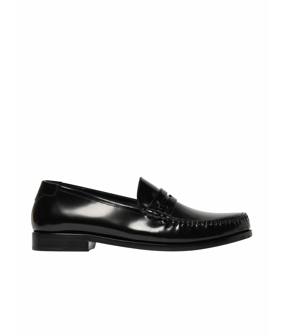 SAINT LAURENT Черные кожаные лоферы, фото 1