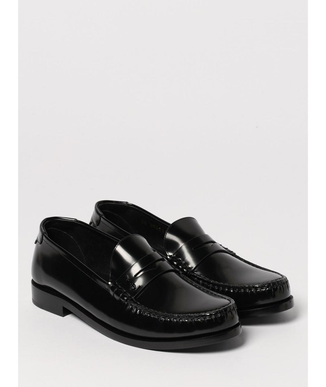 SAINT LAURENT Черные кожаные лоферы, фото 2