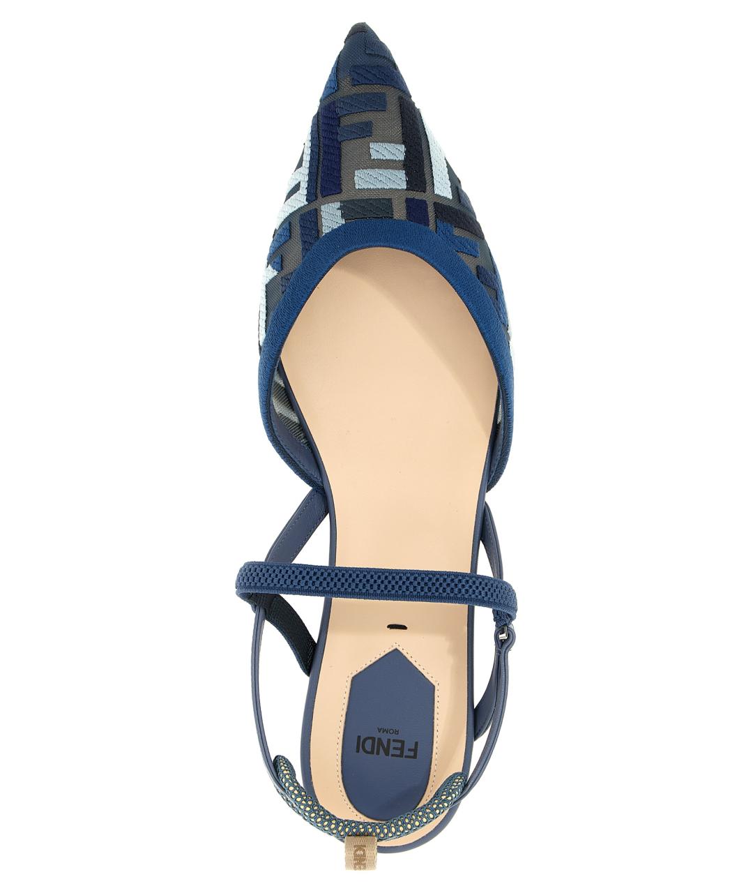 FENDI Синие синтетические балетки, фото 4