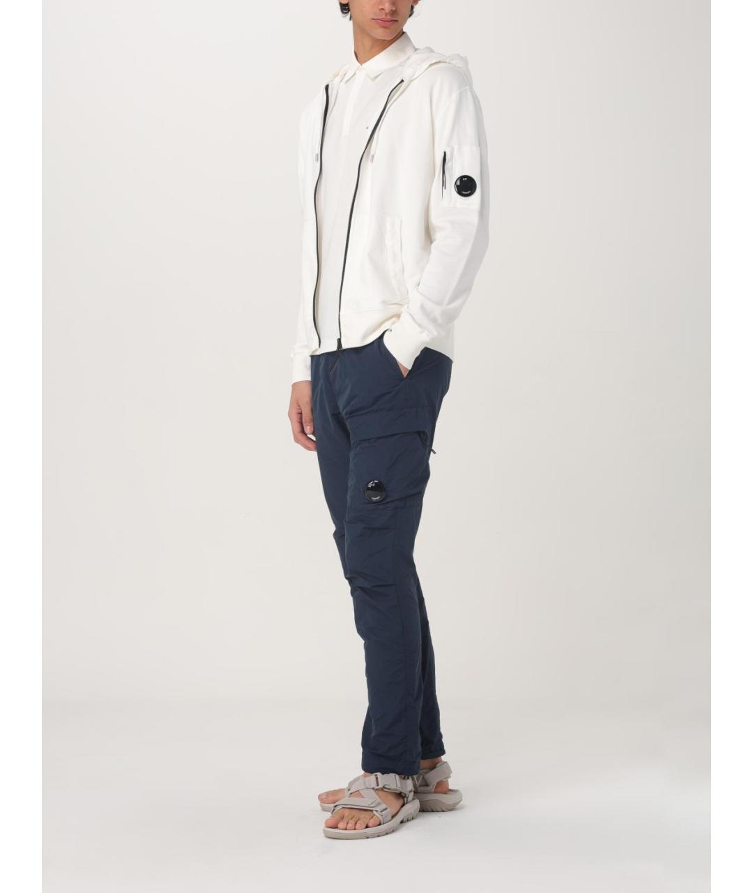 CP COMPANY Белое хлопко-эластановое поло с коротким рукавом, фото 3