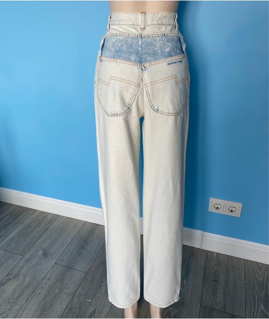 MARC JACOBS Белые хлопковые прямые джинсы, фото 2