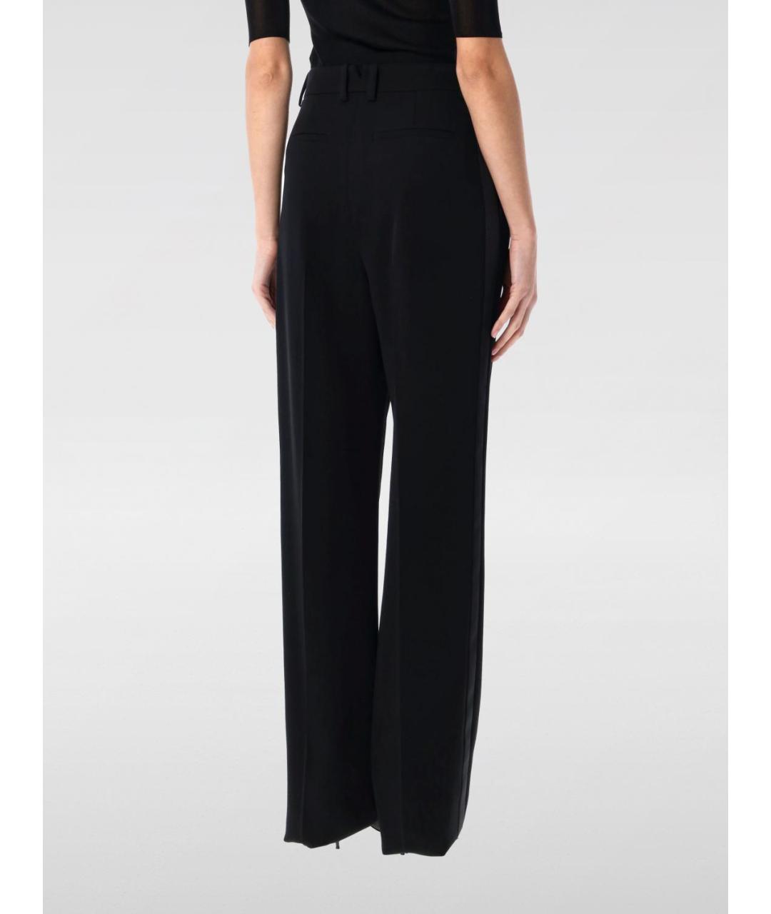SAINT LAURENT Черные шерстяные прямые брюки, фото 3