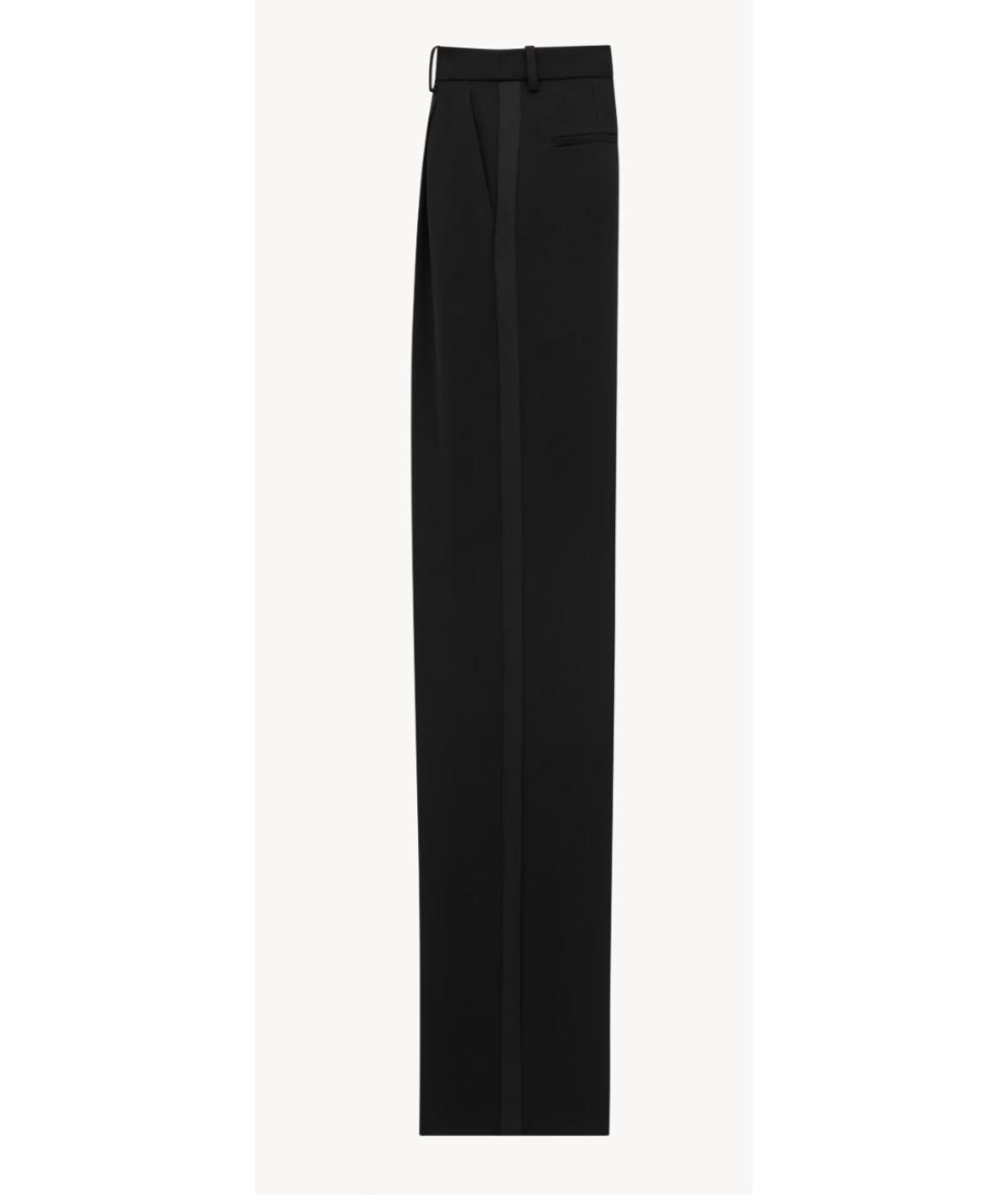 SAINT LAURENT Черные шерстяные прямые брюки, фото 5