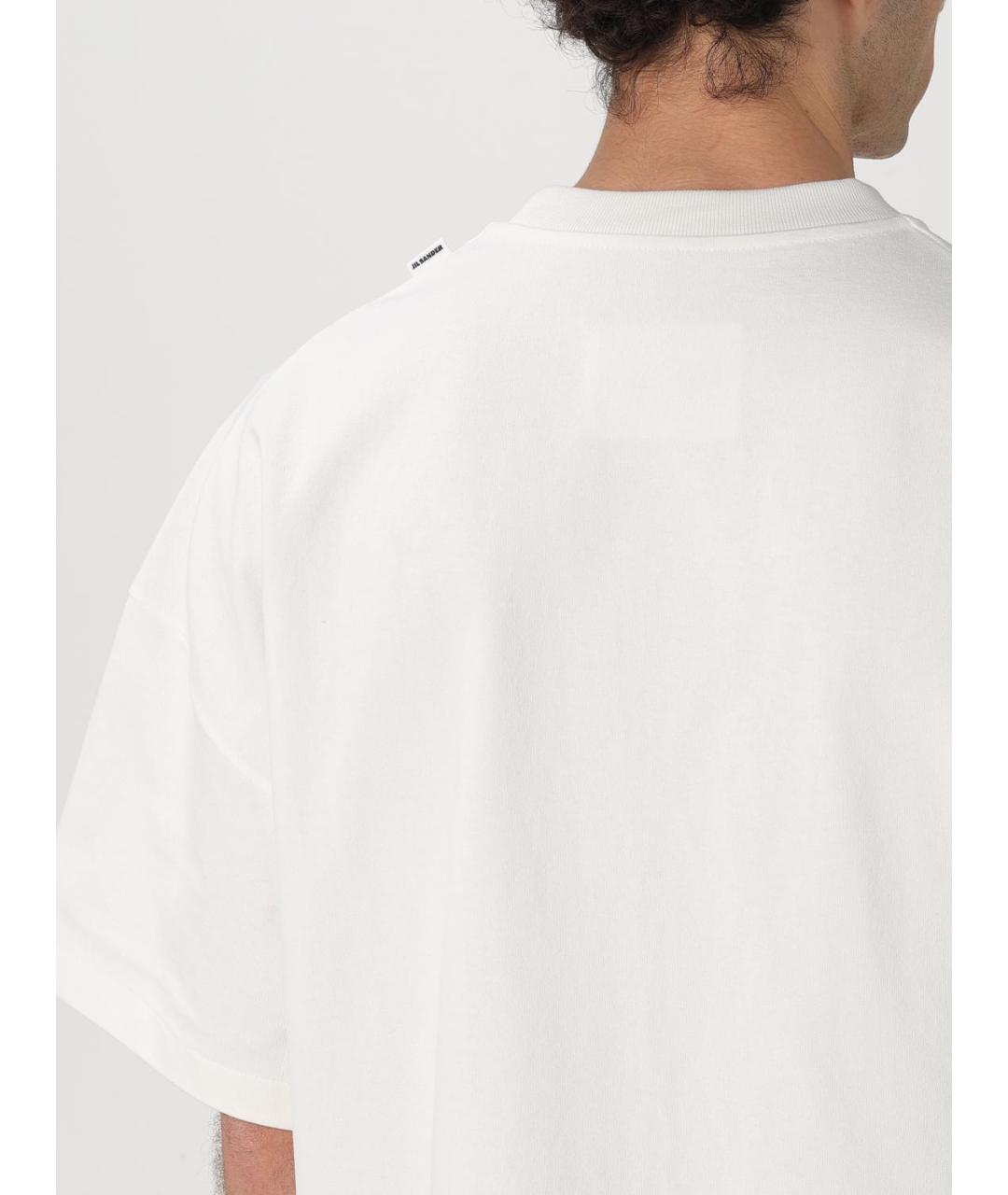 JIL SANDER Белая хлопковая футболка, фото 6